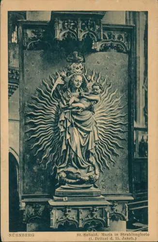 Ansichtskarte Nürnberg St. Sebald. Maria in Strahlenglorie 1918