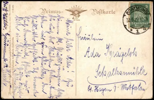 Künstlerkarte Die Welt voll Glück Mädchen zählt Blätter am Kleeblatt 1925