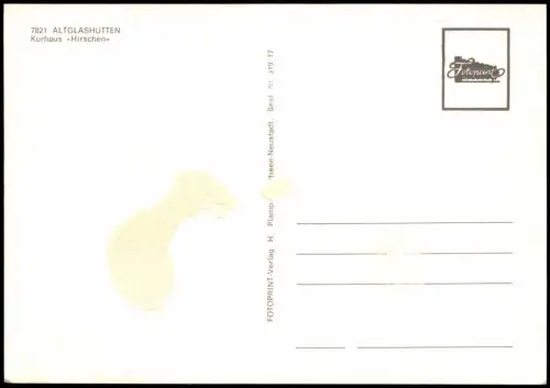 Altglashütten-Feldberg (Schwarzwald) Straßenpartie Kurhaus Hirschen 1971