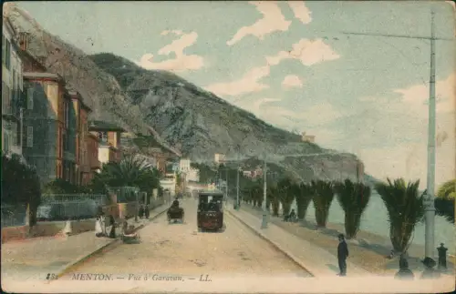 CPA Menton Mentoun/ Mentone Vue à Garavan 1908