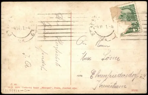 Postcard Prag Praha PRAHA Národní divadlo Tram Gebäude-Ansicht 1911