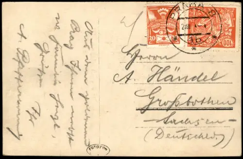 Postcard Prag Praha Fluss, Brücke, HRAD OD NÁRODNÍHO DIVADLA 1925