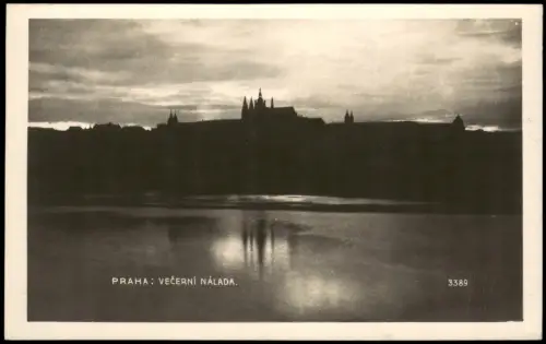 Prag Praha PRAHA VEČERNÍ NÁLADA, Stimmungsbild Blick Burg 1930