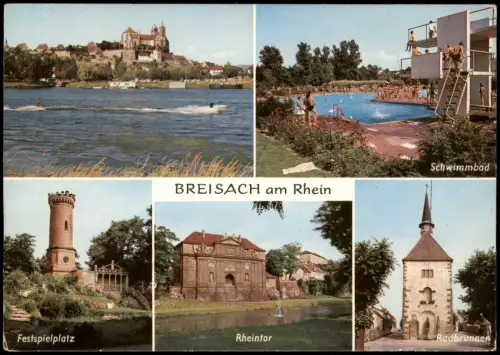 Ansichtskarte Breisach (Rhein) Schwimmbad Stadt Festspielplatz 1975