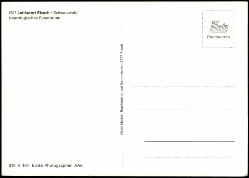 Ansichtskarte Elzach Schwarzwald Neurologisches Sanatorium. 1969
