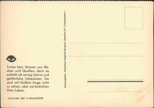 DDR Künstlerkarte Dt. Hygiene-Museum Dresden: Brüderchen und Schwesterchen 1958