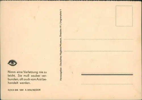Dornröschen DDR Künstlerkarte Dt. Hygiene-Museum Dresden 1958