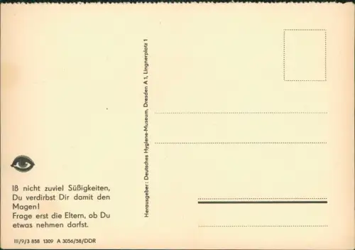 DDR Künstlerkarte Dt. Hygiene-Museum Dresden: Hänsel und Gretel 1958