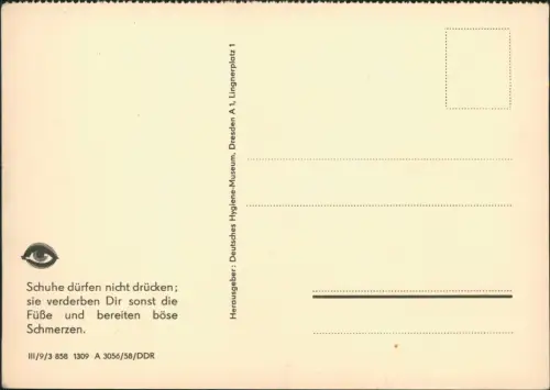DDR Künstlerkarte Dt. Hygiene-Museum Dresden: Aschenbrödel 1958