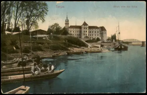 Ansichtskarte Torgau Blick von der Elbe 1913