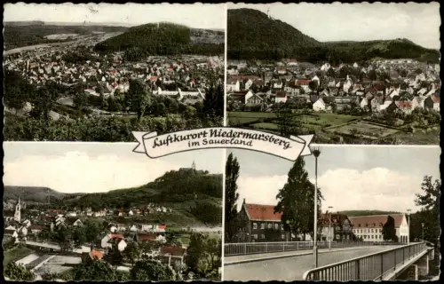 Ansichtskarte Niedermarsberg-Marsberg Mehrbildkarte mit 4 Ortsansichten 1959