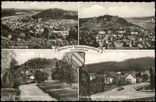 Ansichtskarte Niedermarsberg-Marsberg Mehrbild-AK mit 4 Ortsansichten 1955