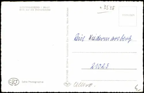 Niedermarsberg-Marsberg Ortsansicht Blick auf die Diemelbrücke 1960