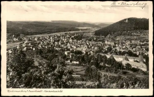 Niedermarsberg-Marsberg Panorama-Ansichten Niedermarsberg Gesamtansicht 1949