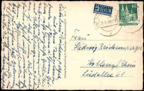 Niedermarsberg-Marsberg Panorama-Ansichten Niedermarsberg Gesamtansicht 1949