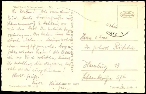 Schmannewitz-Dahlen Waldbad Außensitz der Gaststätte zur DDR-Zeit 1957