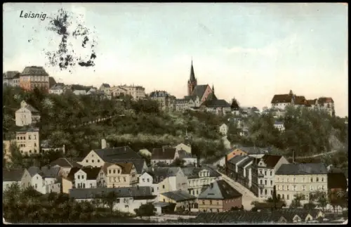 Ansichtskarte Leisnig Panorama-Ansicht Ortsansicht 1914