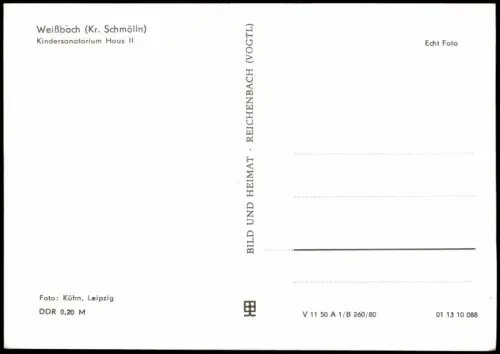 Weißbach (bei Schmölln) Kindersanatorium Haus II zur DDR-Zeit 1980