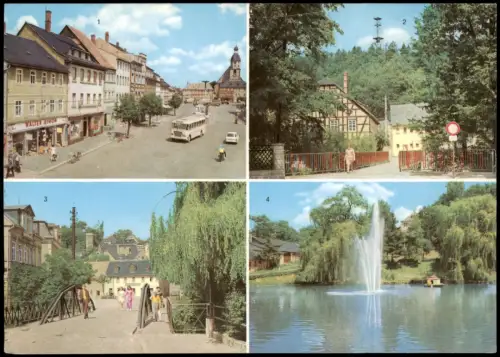 Schmölln Marktplatz, Aussichtsturm, Brückenplatz, Brauereiteich 1976