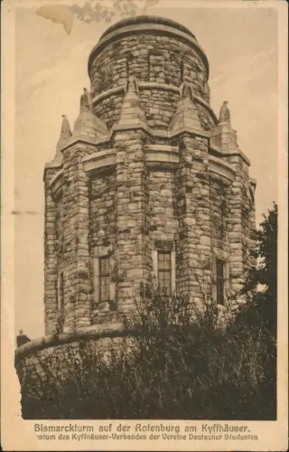 Ansichtskarte Steinthaleben-Kyffhäuserland Bismarckturm am Kyffhäuser 1944