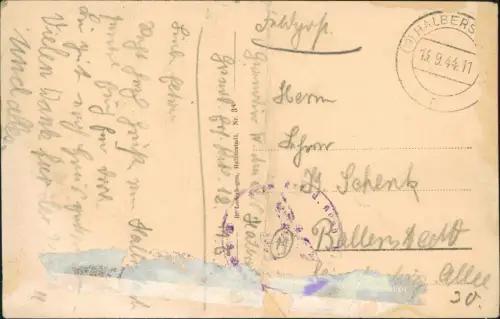 Ansichtskarte Steinthaleben-Kyffhäuserland Bismarckturm am Kyffhäuser 1944