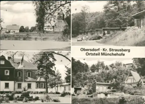 Münchehofe DDR Mehrbild-AK mit Bungalow-Siedlung, Jugendherberge uvm. 1982