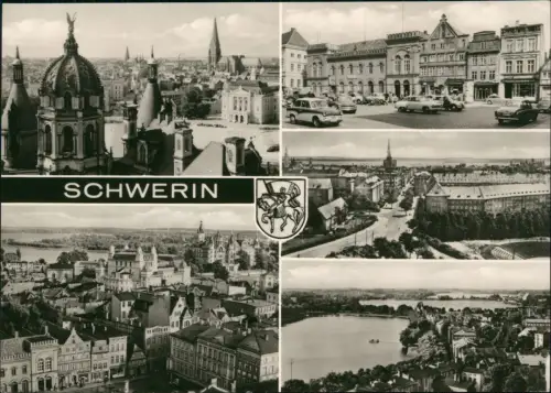 Ansichtskarte Schwerin DDR Mehrbildkarte mit Stadtteilansichten 1970