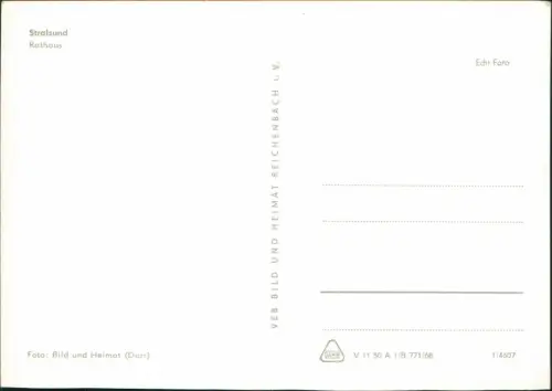 Ansichtskarte Stralsund Rathaus zur DDR-Zeit 1968