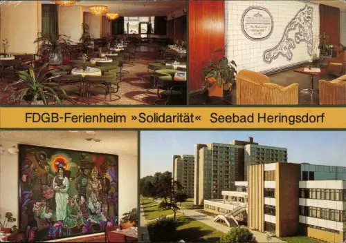 Heringsdorf Usedom Café "Sanddorn", Foyer mit Kachelwand, Außenansicht 1989