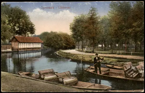 Ansichtskarte Lübbenau (Spreewald) Lubnjow Spreehafen 1928