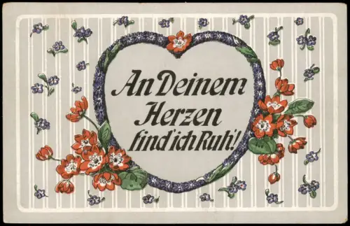 Ansichtskarte  An Deinem Herzen find ich Ruh! Liebe Liebespaare Love 1910
