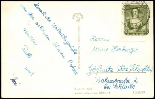 .Mecklenburg-Vorpommern Ostsee Mehrbild-AK Feriengrüße Schreibfauler Leute 1957