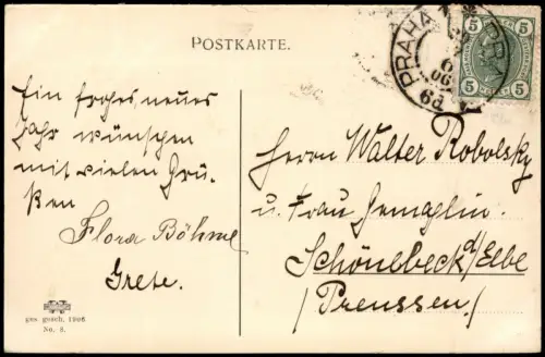 Postcard Prag Praha Karlsbrücke Karlův most 1906