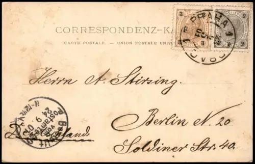 Prag Praha Panorama-Ansicht Blick von der Franz Josefs-Brücke 1907