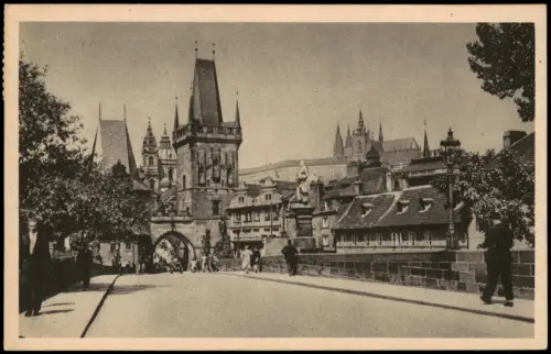 Prag Praha Malostranská mostecká věž Kleinseitner Brückenturm 1933