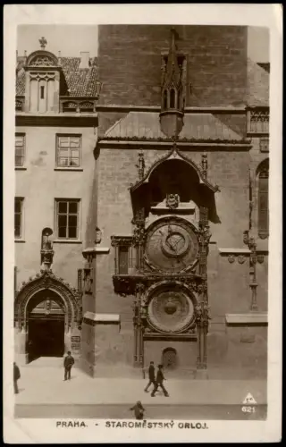 Postcard Prag Praha Altstädter Turmuhr STAROMĚSTSKÝ ORLOJ 1925