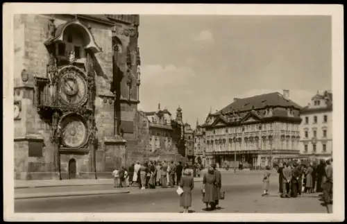 Postcard Prag Praha Altstädter Turmuhr Staroměstký orloj 1956