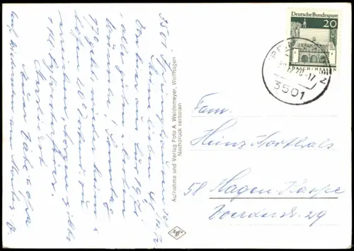 Ansichtskarte Ippinghausen-Wolfhagen Panorama-Ansicht Totalansicht 1970