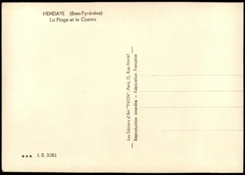 Hendaye Hendaia Strand La Plage et le Casino (Bses-Pyrénées) 1950