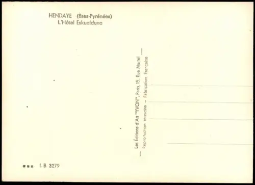 CPA Hendaye Hendaia Hôtel Eskualduna 1950