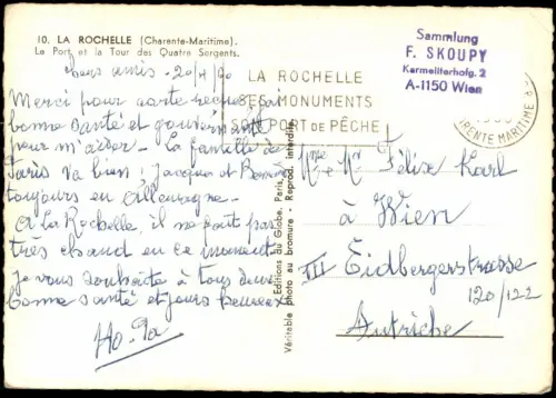 CPA La Rochelle Hafen Le Port et la Tour des Quatre Sergents 1960