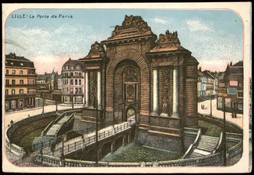 CPA Lille Stadtansicht La Porte de Paris 1919