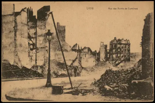 Fromelles (b. Lille) Zerstörung 1. Weltkrieg Rue des Ponts de Comines 1916