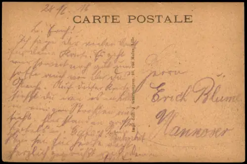 Fromelles (b. Lille) Zerstörung 1. Weltkrieg Rue des Ponts de Comines 1916