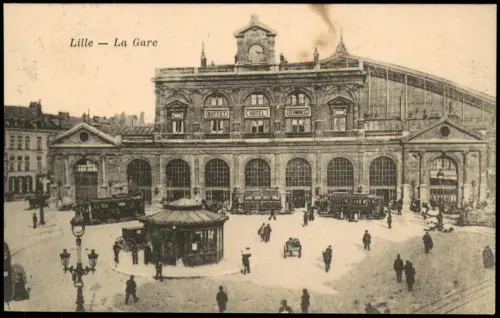 CPA Lille Gare Bahnhof 1917   11. Weltkrieg Feldpost gelaufen (Feldpoststempel)
