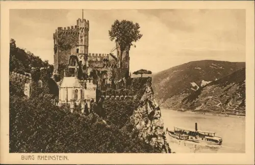 Ansichtskarte Bingen am Rhein Burg Schloss Rheinstein am Rhein 1910