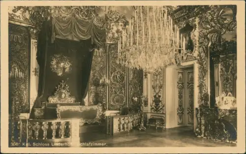 Linderhof-Ettal Schloss Linderhof Innenansicht Schlafzimmer 1910