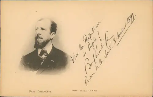 Politiker Politik Politics PAUL DÉROULÈDE Frankreich France Autogramm 1913