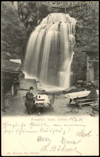 Rathen Amselfall (Elbsandsteingebirge) Lokal Außensitz Gäste 1905