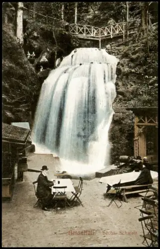 Ansichtskarte Rathen Amselfall (Elbsandsteingebirge) 1920